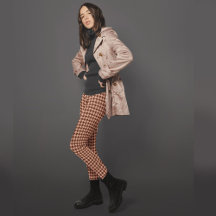 Redwood Antique Brass Houndstooth Patterned Plaid 