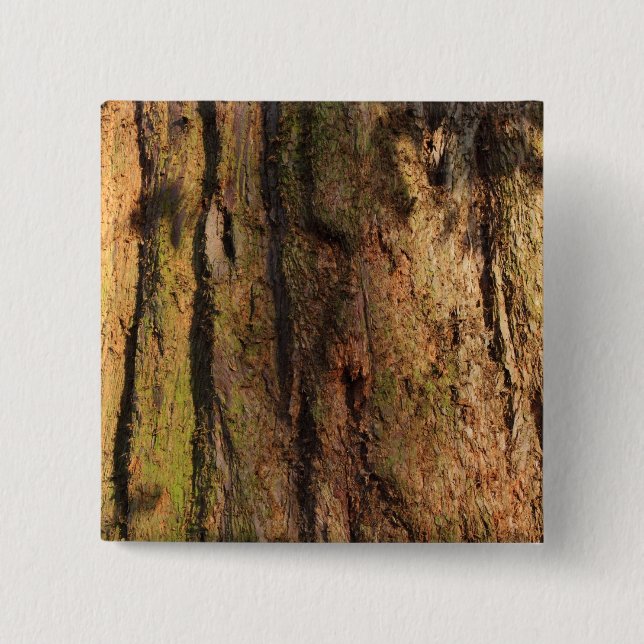 Redwood Bark Photo Texture 15 Cm Square Badge (Front)