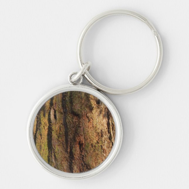 Redwood Bark Photo Texture Key Ring (Front)