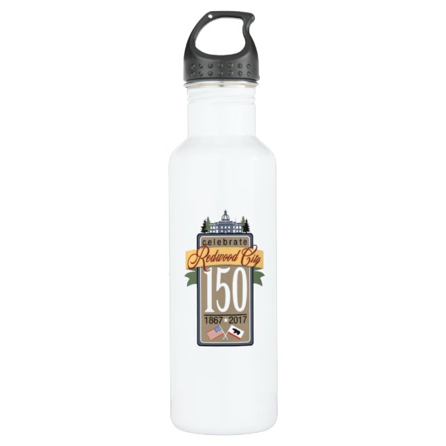 Redwood City 150th Anniversary 710 Ml Water Bottle (Front)