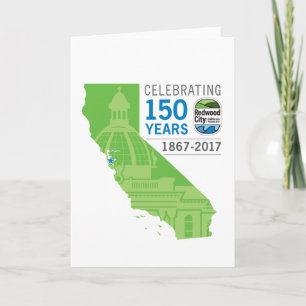 Redwood City 150th Anniversary Card