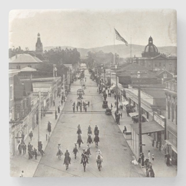 Redwood City 150th Anniversary Stone Coaster (Front)