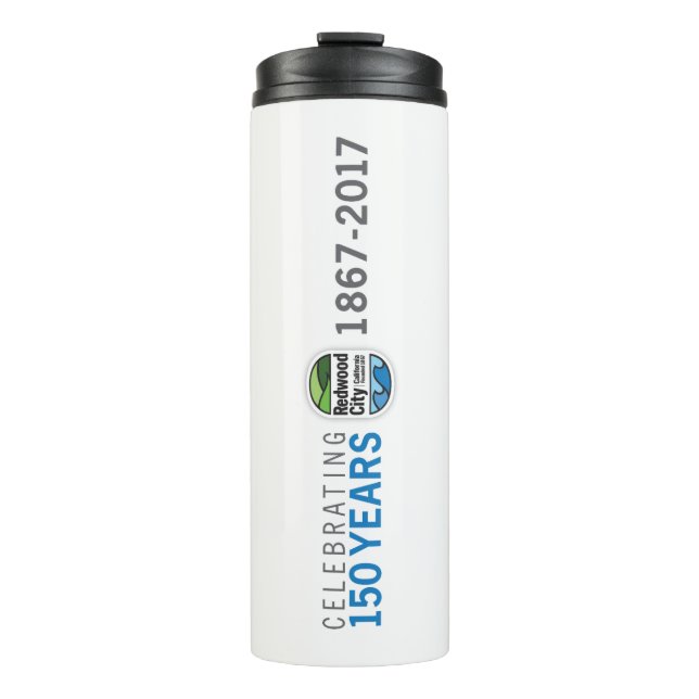 Redwood City 150th Anniversary Thermal Tumbler (Front)