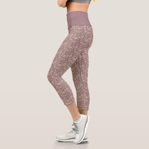 Redwood-Cream Paisley Pattern High Waisted Capris