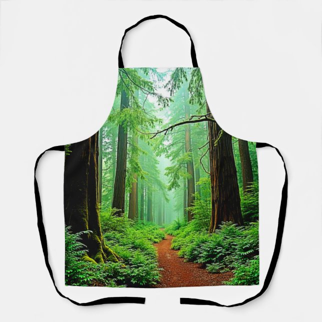 Redwood Forest Misty Tranquillity Design Apron (Front)
