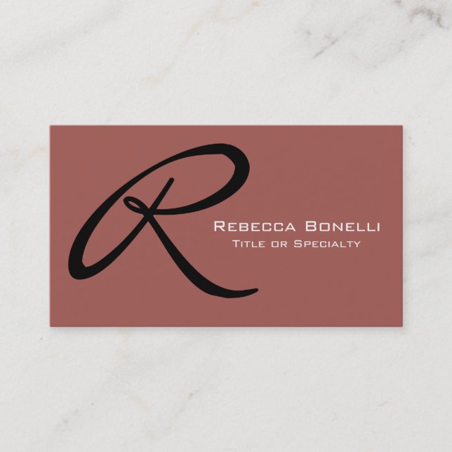 Redwood Monogram Consultant Business Card (Front)