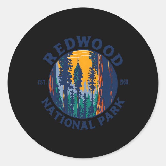 Redwood National And State Parks Ca California Out Classic Round Sticker (Front)