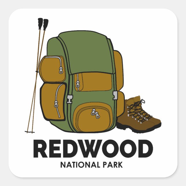 Redwood National Park Backpack Square Sticker (Front)