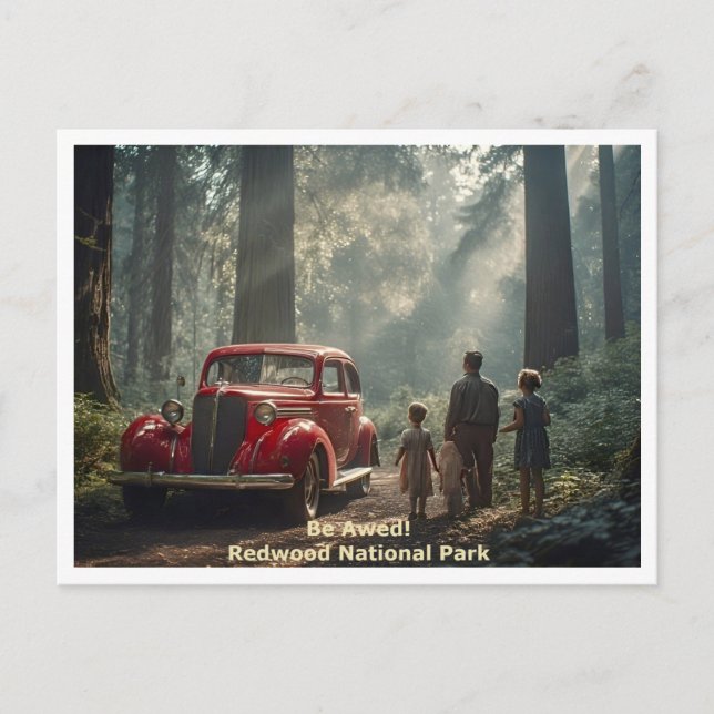 Redwood National Park - Be Awed - Travel Style Postcard (Front)