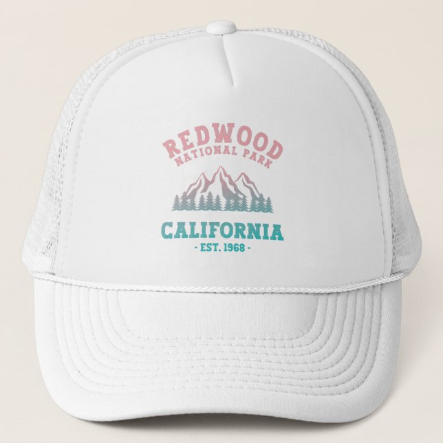 Redwood National Park California Gradient Trucker Hat (Front)