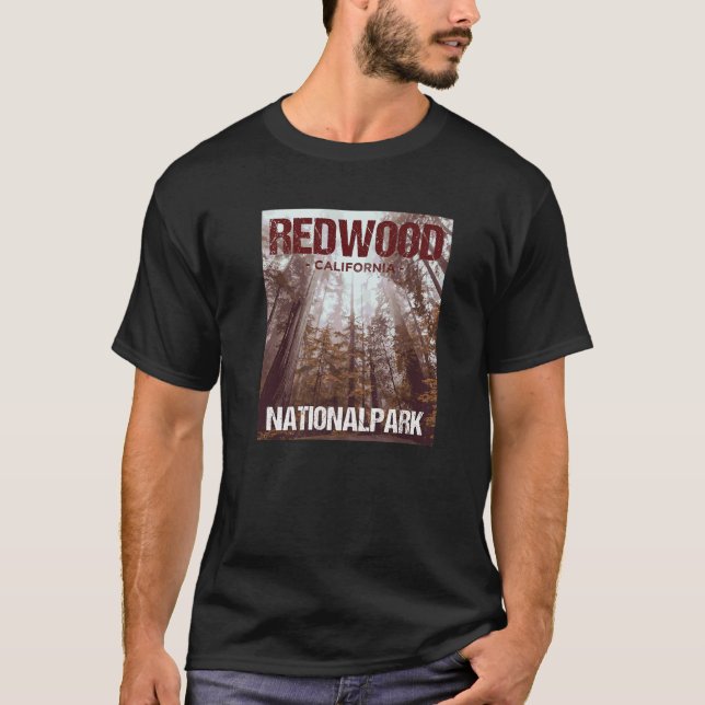 Redwood National Park California Poster Design T-Shirt (Front)