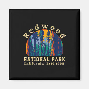 Redwood National Park California Retro Vintage Cam Magnet