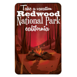 Redwood National Park, California travel poster Magnet