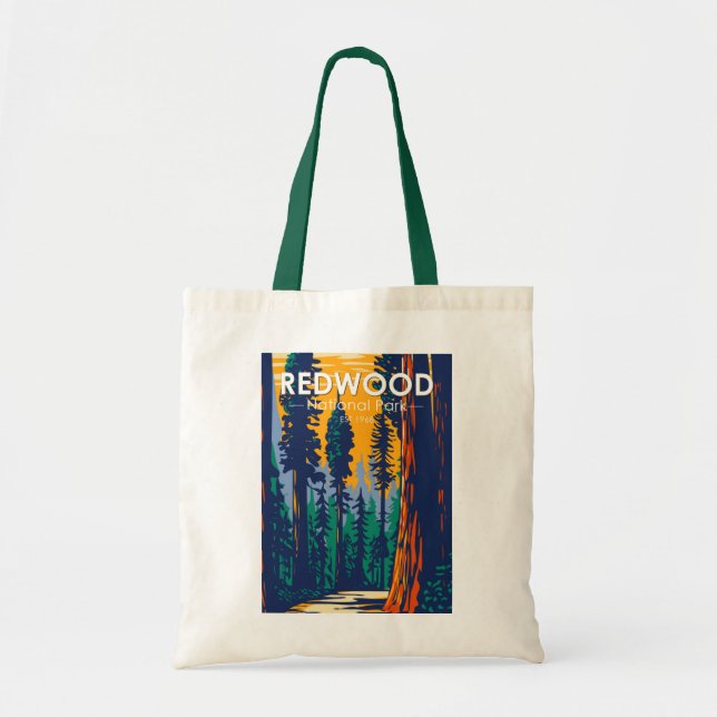 Redwood National Park California Vintage  Tote Bag (Front)