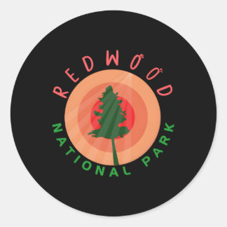 Redwood National Park California Visitor Tourist Classic Round Sticker