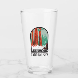 Redwood National Park In Winter California Vintage Glass