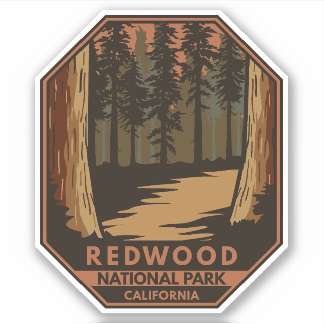 Redwood National Park Minimal Retro Emblem (Front)