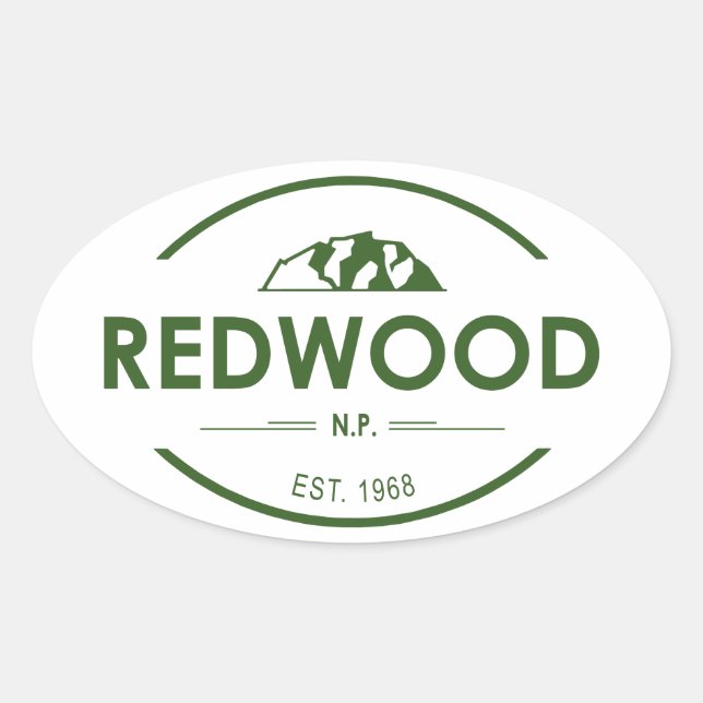 Redwood National Park Oval Sticker (Front)