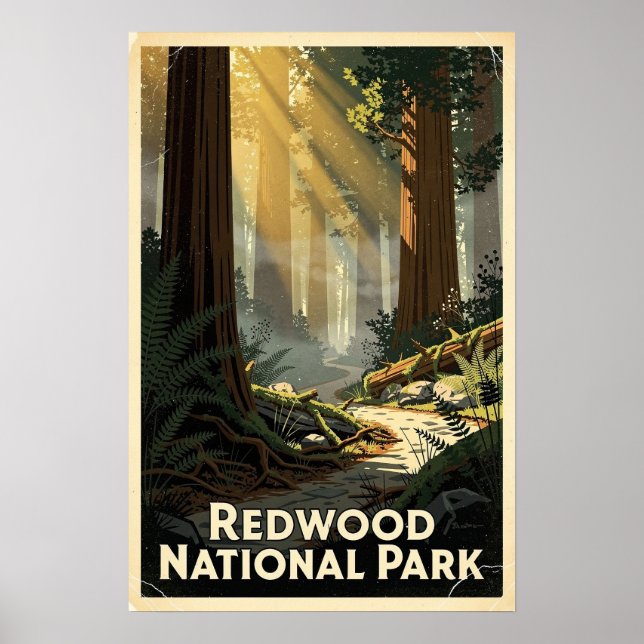 Redwood National Park Retro Poster (Front)