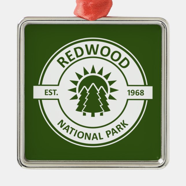 Redwood National Park Sun Trees Metal Tree Decoration (Front)