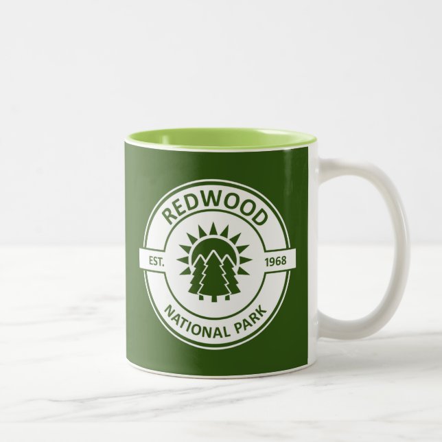 Redwood National Park Sun Trees Two-Tone Coffee Mug (Right)