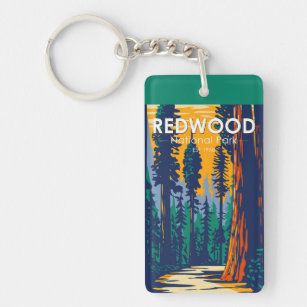 Redwood National Park Vintage Double Sided Key Ring