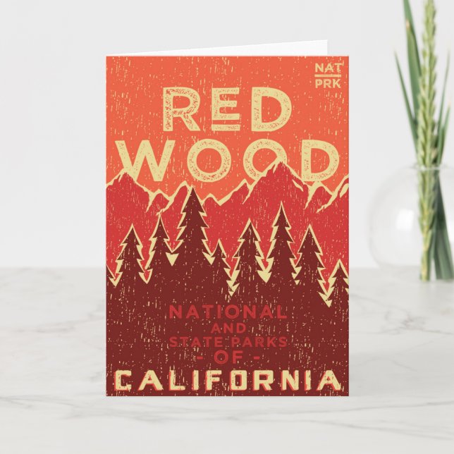 Redwood National Park Vintage Poster Card (Front)