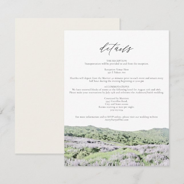 REDWOOD NATIONAL PARK Wild Lupine Floral Details Invitation (Front/Back)