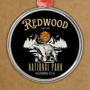Redwood National Park Wooded landscape Metal Tree Decoration