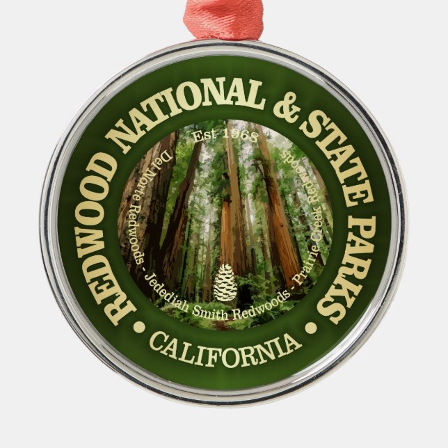 Redwood National & State Parks (NP2) Metal Tree Decoration (Front)