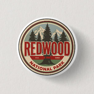 Redwood natioonal state park, Coastal California 3 Cm Round Badge