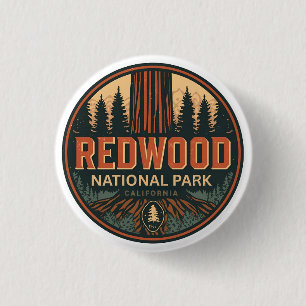 Redwood natioonal state park, Coastal California 3 Cm Round Badge