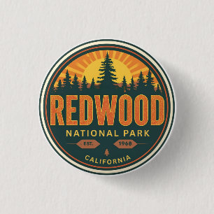 Redwood natioonal state park, Coastal California 3 Cm Round Badge