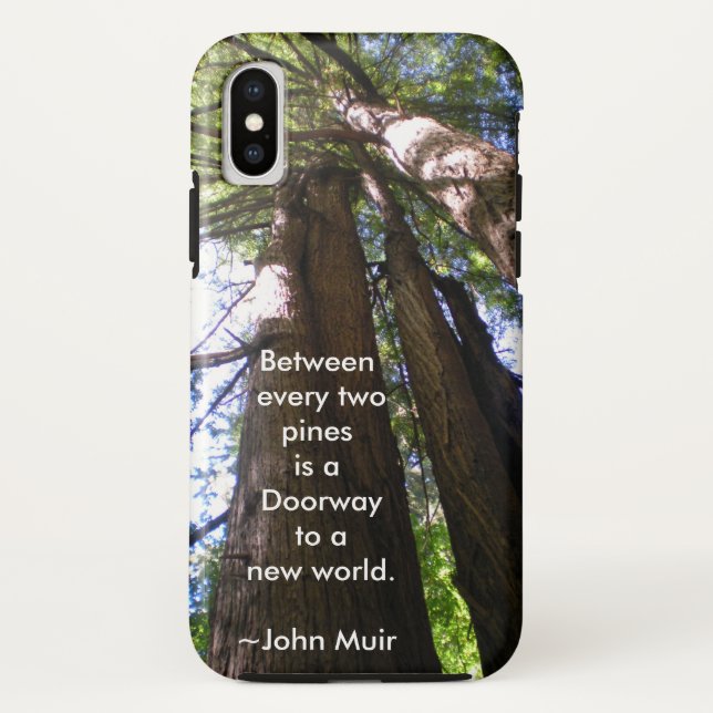 Redwood Trees with Muir Quote Case-Mate iPhone Case (Back)