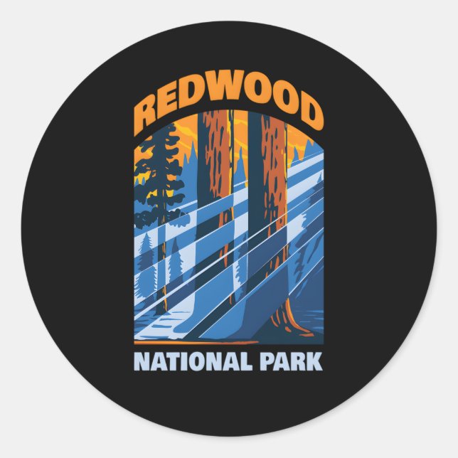 Redwood Us National Park California Classic Round Sticker (Front)
