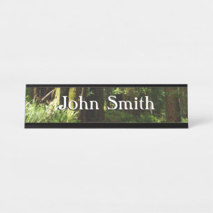 Redwoods and Ferns at Redwood National Park Desk Name Plate