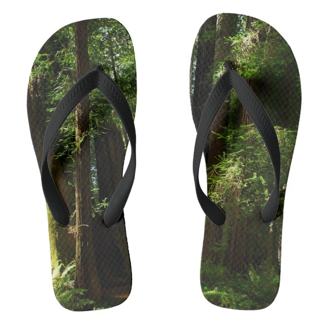 Redwoods and Ferns at Redwood National Park Flip Flops (Footbed)