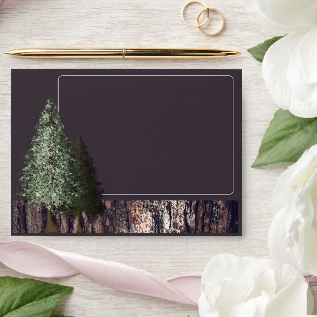 Redwoods & Bark, Rustic Wedding Envelope (Wedding)