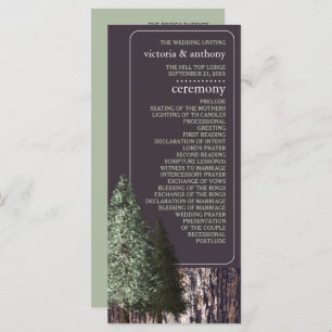 Redwoods & Bark, Rustic Wedding Programme