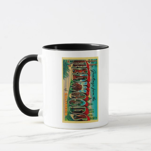 Redwoods, California - Large Letter Scenes Mug (Left)