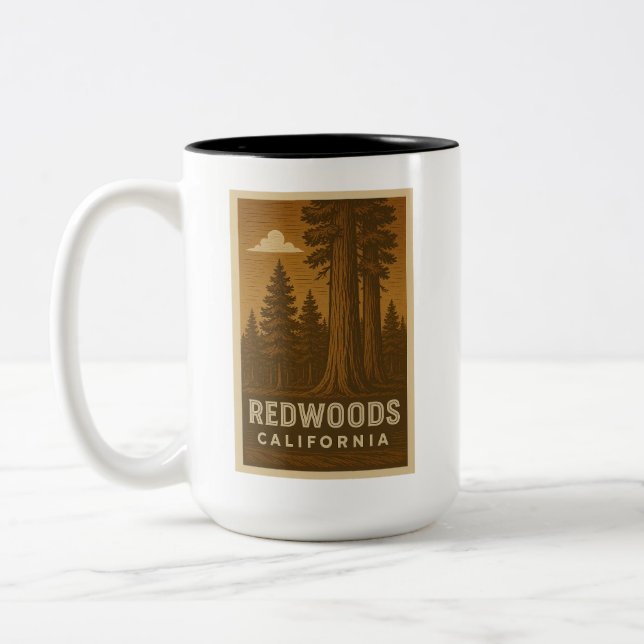 Redwoods National Park California Large Mug (Left)