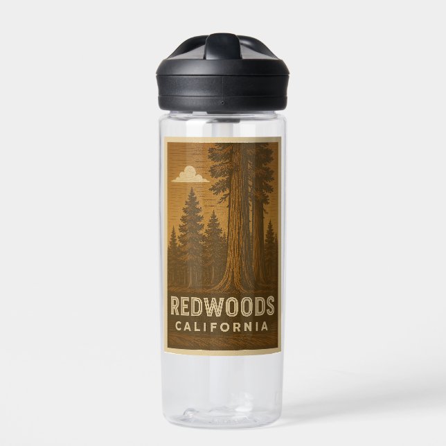 Redwoods National Park California Water Bottle (Front)