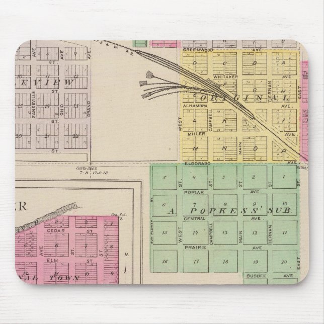 Reece, Fall River, Hamilton, and Climax, Kansas Mouse Mat (Front)