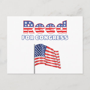 Reed for Congress Patriotic American Flag Design Postcard