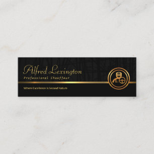 Reed Plant Grunge Exquisite Black Gold Line Mini Business Card