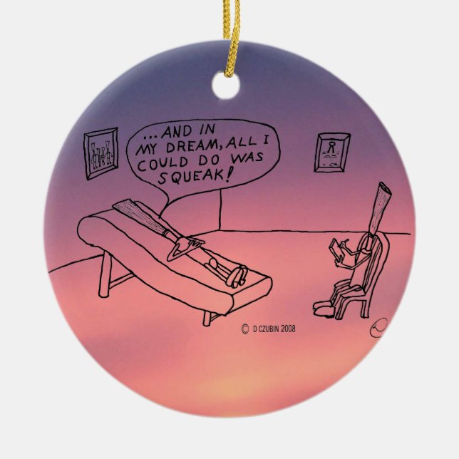 Reed Psychologist White Ceramic Tree Decoration (Front)