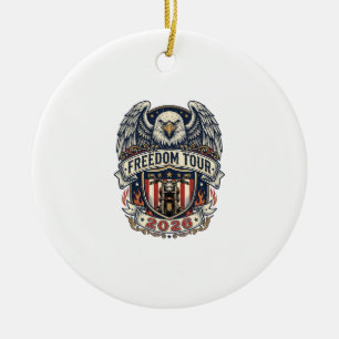 reedom Tour 2026 Vintage Eagle Motorcycle Ceramic Tree Decoration
