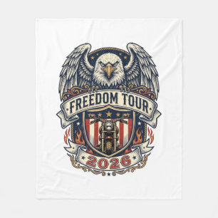reedom Tour 2026 Vintage Eagle Motorcycle Fleece Blanket