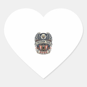 reedom Tour 2026 Vintage Eagle Motorcycle Heart Sticker