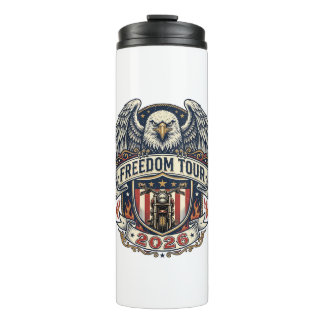 reedom Tour 2026 Vintage Eagle Motorcycle Thermal Tumbler